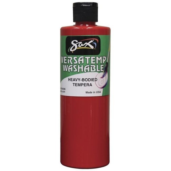 Chroma Acrylics Chroma Acrylics 1592666 Sax Washable Versatemp Heavy Bodied Tempera Paint; Primary Red; 1 Pint 1592666